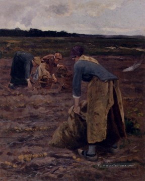 Les cueilleurs de pommes de terre Hippolyte Camille Delpy Peinture à l'huile